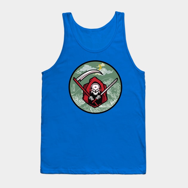 Anime Skeleton Ocean Wave Tank Top by Owl Canvas